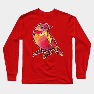 cute bird, red to yellow gradient colors Long Sleeve T-Shirt